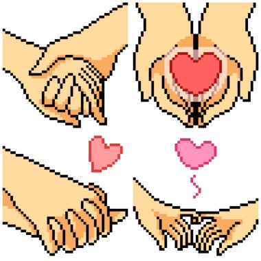 piksel sanat yalıtılmış romantizm elini ayarlar