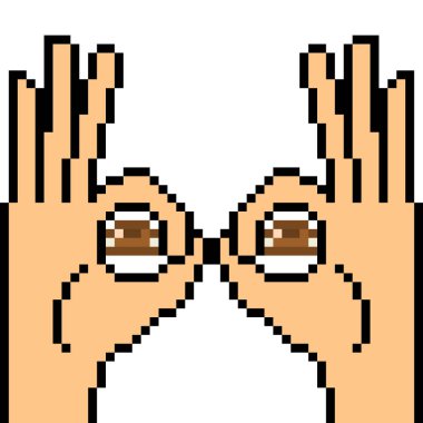 vektör piksel el işareti izole edildi