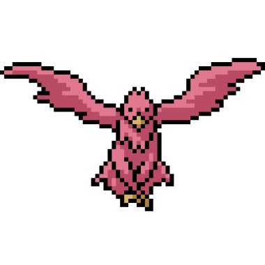 vektör piksel sanatı izole edilmiş pembe kuş