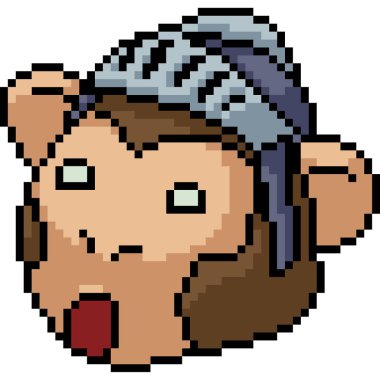 Vektör piksel sanat şövalyesi maymun karikatür izole