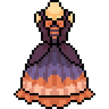 vektör piksel sanat kadın elbise izole çizgi film