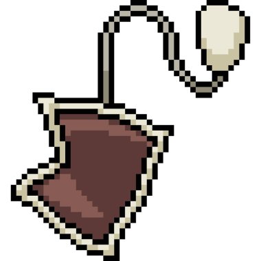 vektör pikseli çay poşeti izole edilmiş karikatür