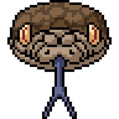 vektör piksel sanat yılan başı izole edilmiş çizgi film