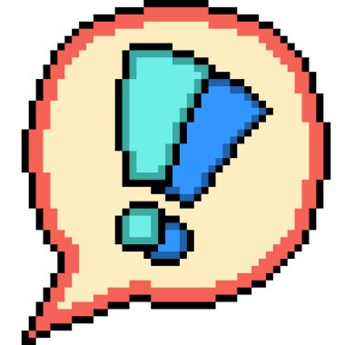 Vektör piksel sanatı şok işareti izole edilmiş çizgi film