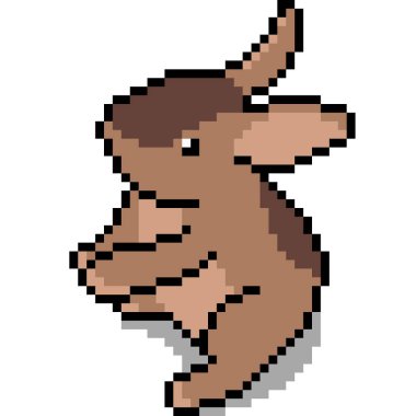 Vektör piksel sanat tavşanı izole edilmiş çizgi film