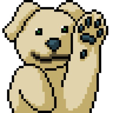 vektör pikseli evcil hayvan izole edilmiş çizgi filmi selamlıyor