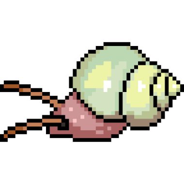 vektör piksel sanatı küçük salyangoz izole çizgi film