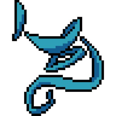 vektör piksel sanatı Asyalı karakter izole edilmiş çizgi film