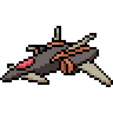 Vektör pikseli jet uçağı izole edildi