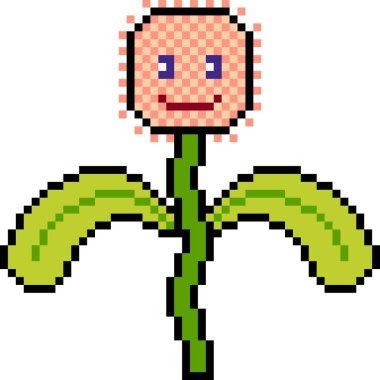 vektör piksel sanatı çiçeği izole edildi