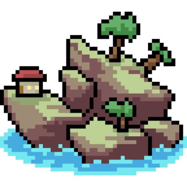 vektör pikseli sanat özel ada izole çizgi filmi