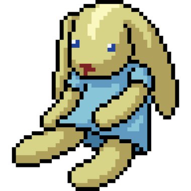 Vektör piksel sanat oyuncak bebek izole edilmiş çizgi film