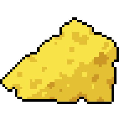 vektör piksel sanat peynir parçası izole edilmiş çizgi film