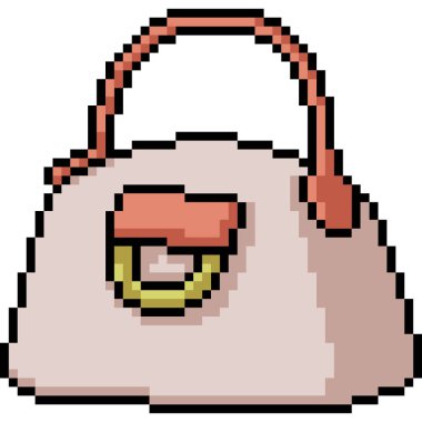 Vektör pikseli sanat çantası, izole çizgi film.