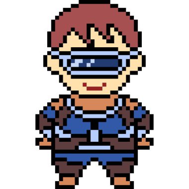 vektör piksel sanatı geleceğin adamı izole edildi