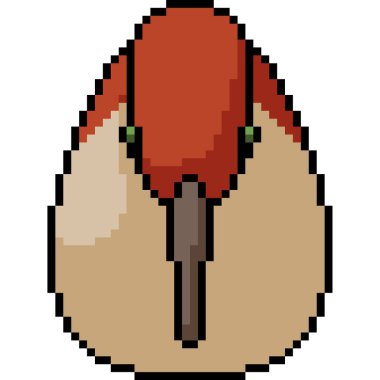 Vektör piksel sanat kuşu izole edilmiş çizgi film