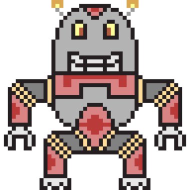 vektör piksel sanat robotu izole edildi