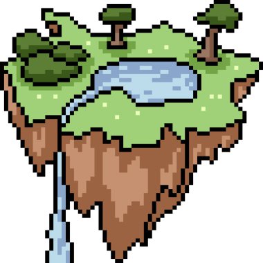 vektör piksel sanatı ada üzerinde izole edilmiş bir çizgi film.