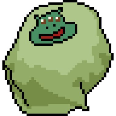 Vektör pikseli uzaylı burger izole edilmiş çizgi film