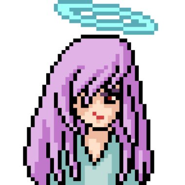 vektör piksel sanat anime melek izole çizgi film