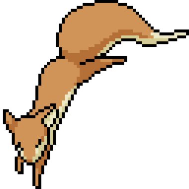 vektör piksel sanatı izole tilki atlayışı