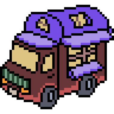 vektör pikseli sanat kamyoneti izole edildi