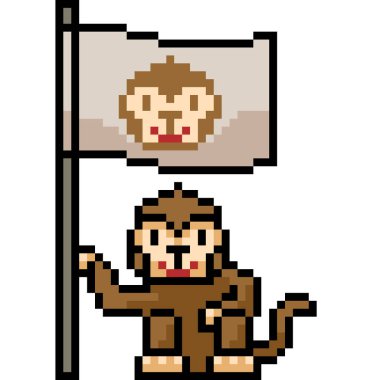 vektör pikseli maymun bayrağı izole edildi