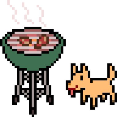 vektör piksel sanat ızgara gıdası izole