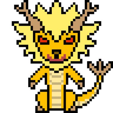 vektör piksel sanat ejderhası izole edildi