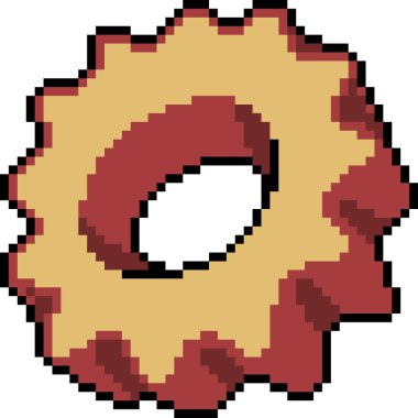 vektör piksel sanat dişlisi izole edilmiş çizgi film