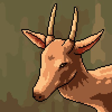 Geyik kafası portresinin pikselen sanatı