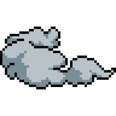 vektör piksel sanatı duman bulutu izole çizgi film