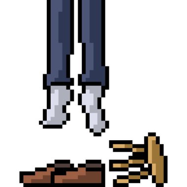 vektör pikseli intihar adam karikatür izole