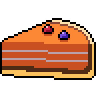 Vektör piksel sanat balkabağı pastası izole edilmiş çizgi film