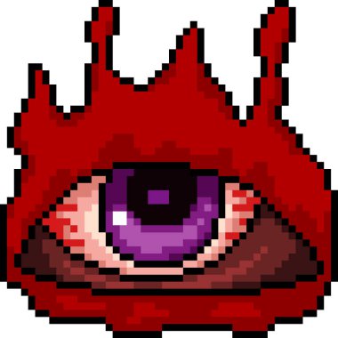 vektör piksel sanat lanetli göz izole cartoo