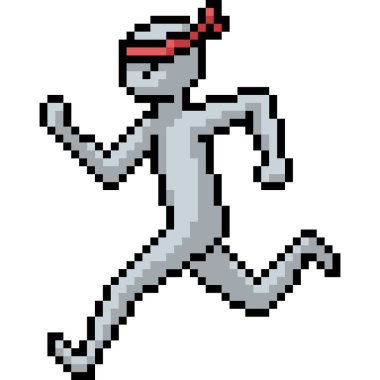 vektör piksel sanatı izole edilmiş çizgi film çalıştırın