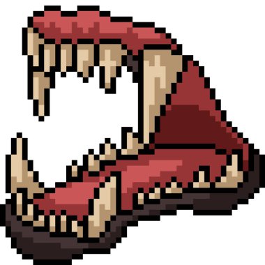 Vektör pikseli hayvan dişi izole edilmiş.