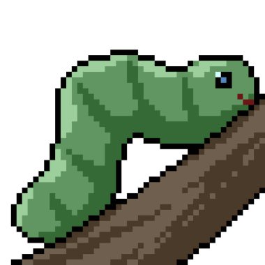 Vektör piksel sanat solucanı izole edilmiş.