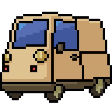 vektör piksel sanat minibüsü izole edilmiş çizgi film