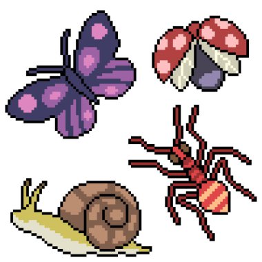 küçük bahçe böceklerinin piksel sanatı