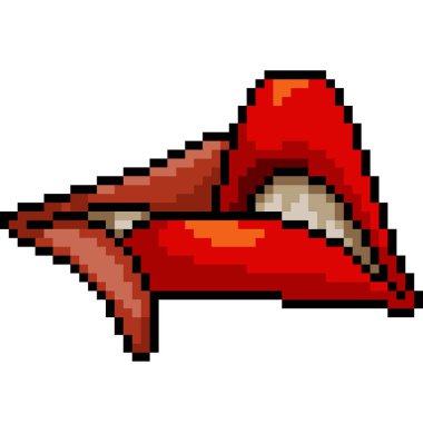 vektör piksel sanat dudak öpücüğü izole çizgi film