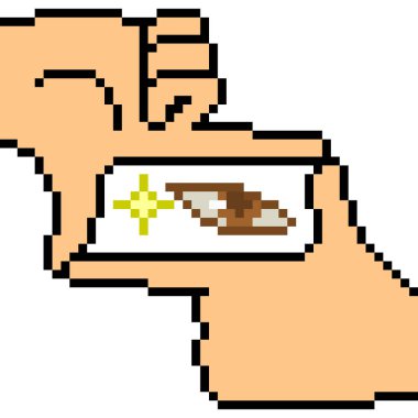 vektör piksel sanat el işareti izole bakın