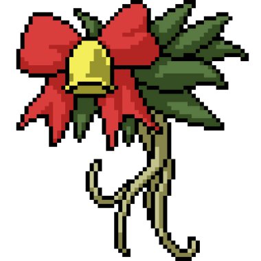 Vektör piksel sanatı izole edilmiş kurdele çiçeği