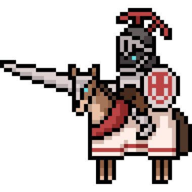 Vektör piksel sanat şövalyesi karikatür izole