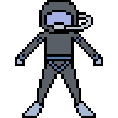 vektör piksel sanat dalgıcı su altında