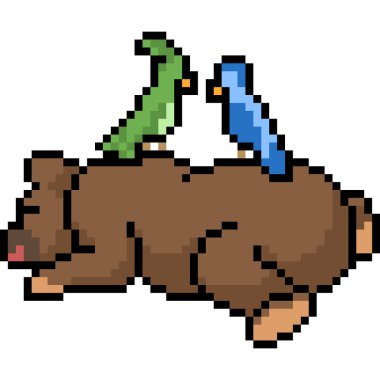 Vektör piksel sanatı hayvanlar arkadaş izole