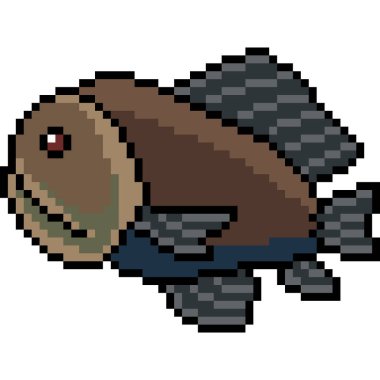 vektör piksel sanatı Derin deniz balığı izole