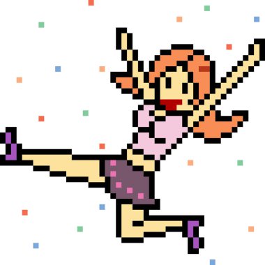 vektör piksel sanatı mutlu atlayış izole