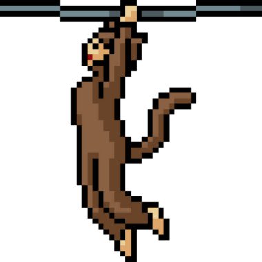 Vektör piksel sanat maymunu izole edilmiş araba göster