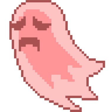 Vektör piksel sanatı cadılar bayramı hayaleti izole